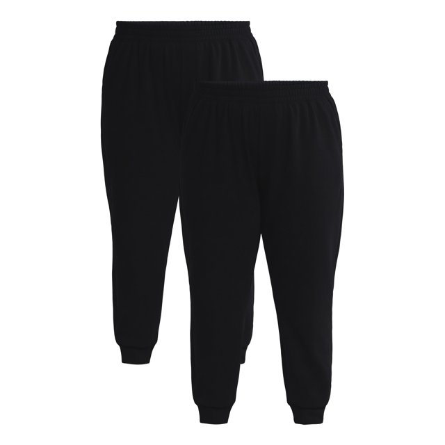 Athletic Works Women's Plus 2-Pack Super Soft Jogger, Sizes 1X-4X
