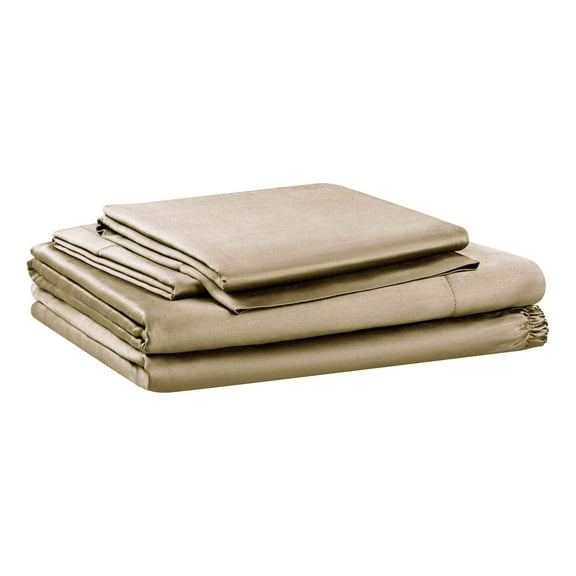 Allswell 4-Piece Soft & Silky Serenity 100% TENCEL™ Bed Sheets Set, Tan, Full