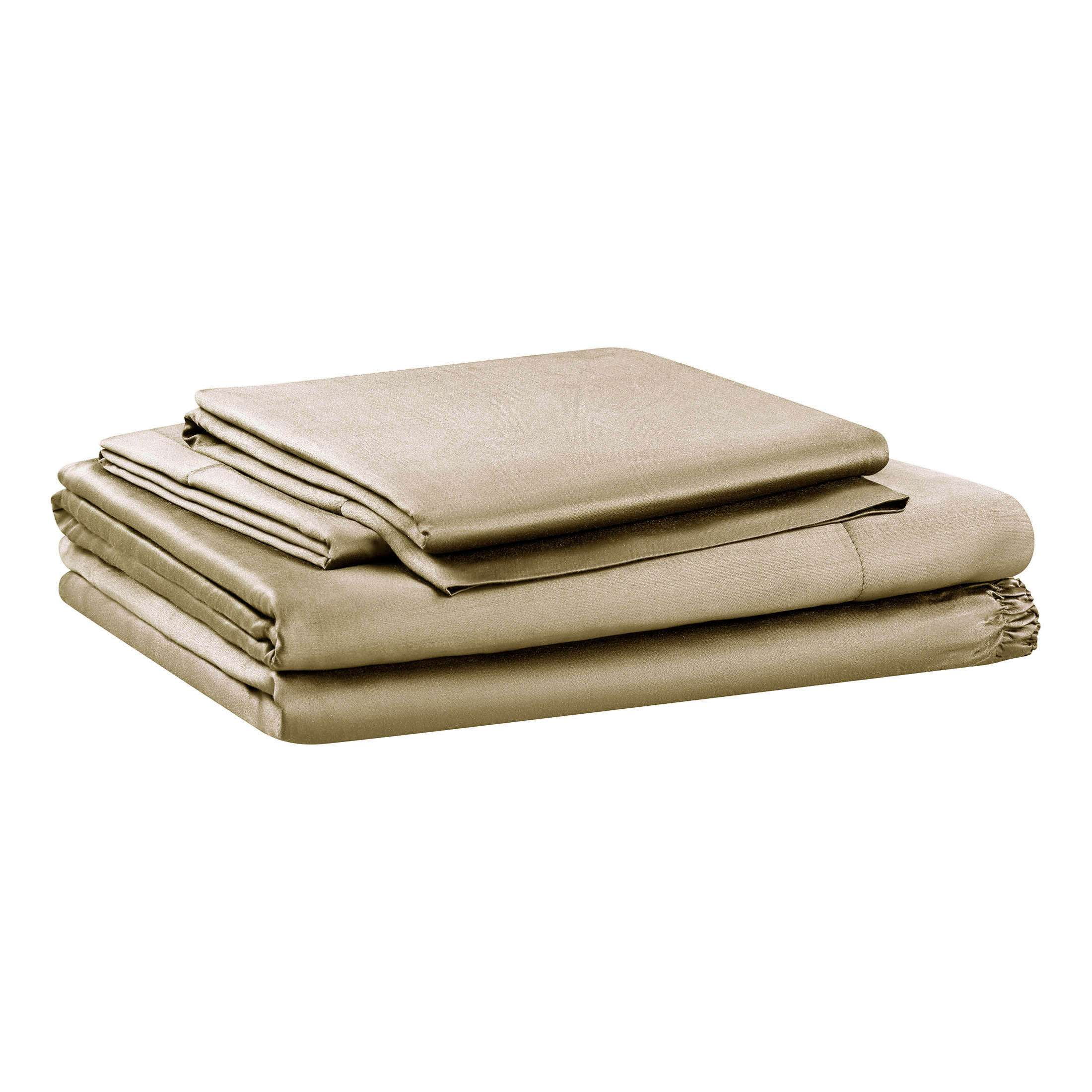 Allswell 4-Piece Soft & Silky Serenity 100% TENCEL™ Bed Sheets Set, Tan, King