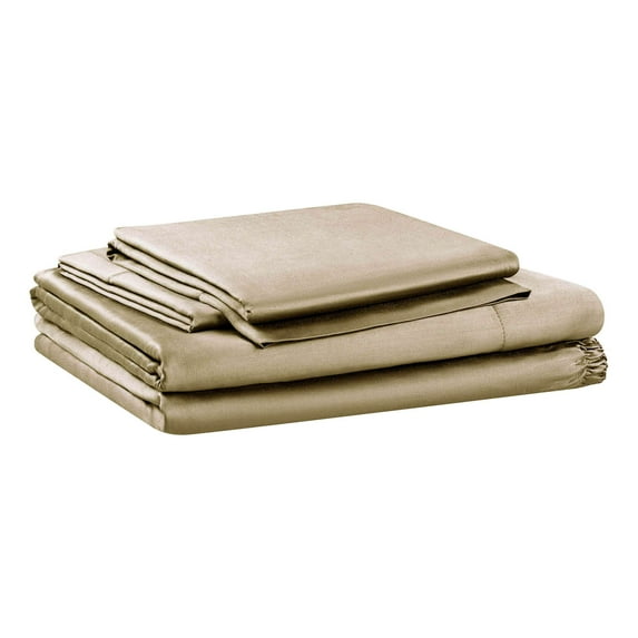 Allswell 4-Piece Soft & Silky Serenity 100% TENCEL™ Bed Sheets Set, Tan, Queen