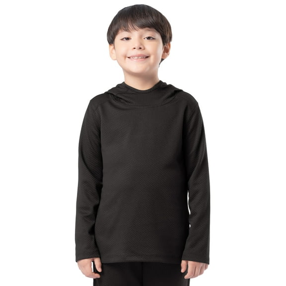 Athletic Works Boys Textured Hooded Pullover Sweatshirt, Sizes 4-18 & Husky