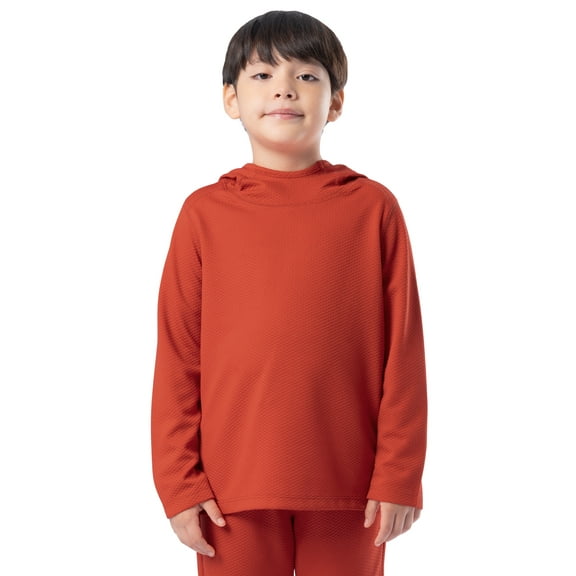 Athletic Works Boys Textured Hooded Pullover Sweatshirt, Sizes 4-18 & Husky