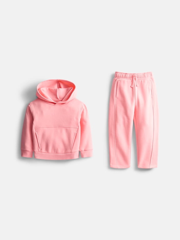 Toddler Girls Fleece Hoodie and Barrel Leg Pants Set, 2 Piece, Sizes 12M-3T