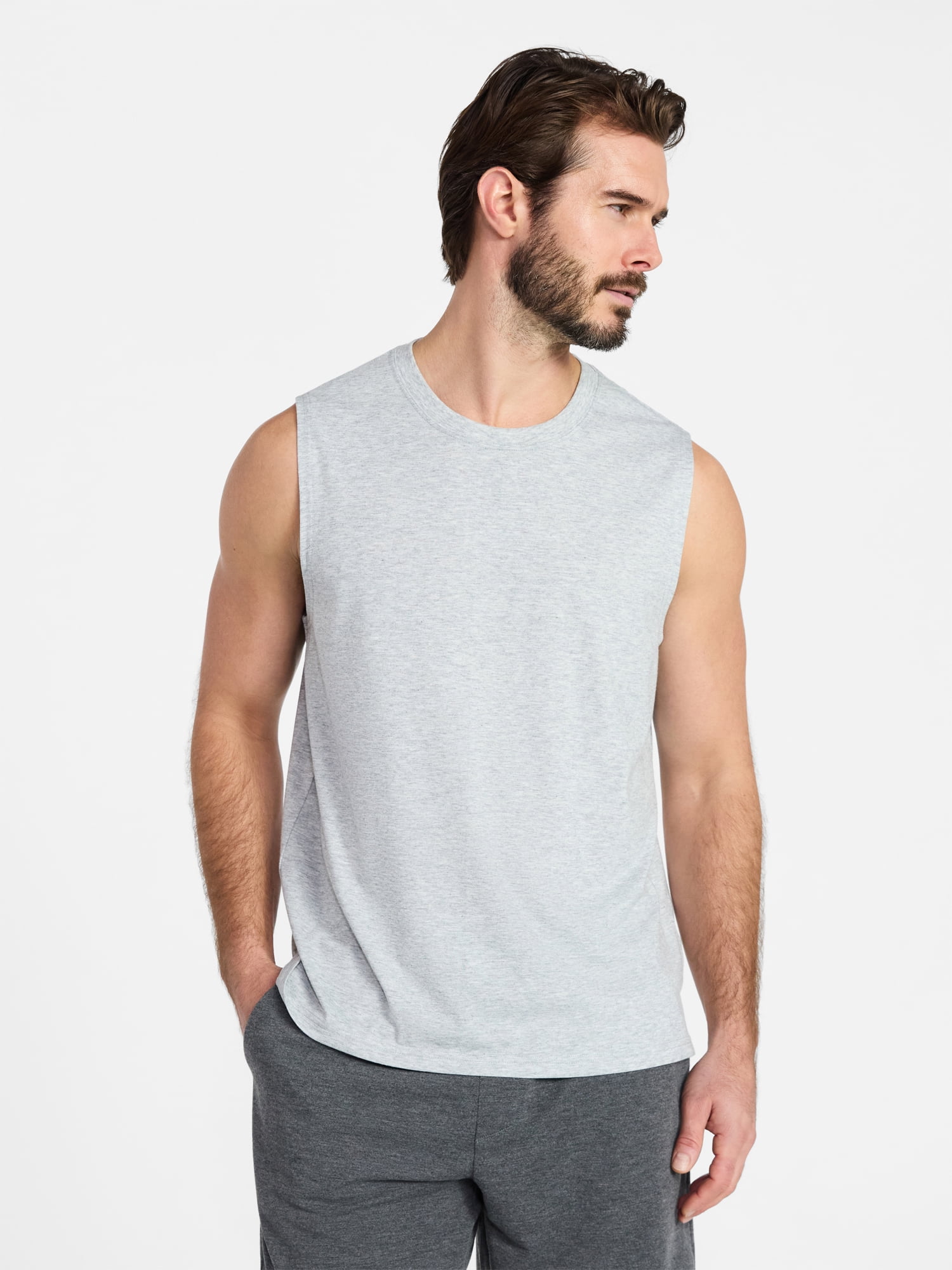 Athletic Works Men's and Men's Big & Tall Tri-Blend Muscle Tee, Sizes XS-4XLT