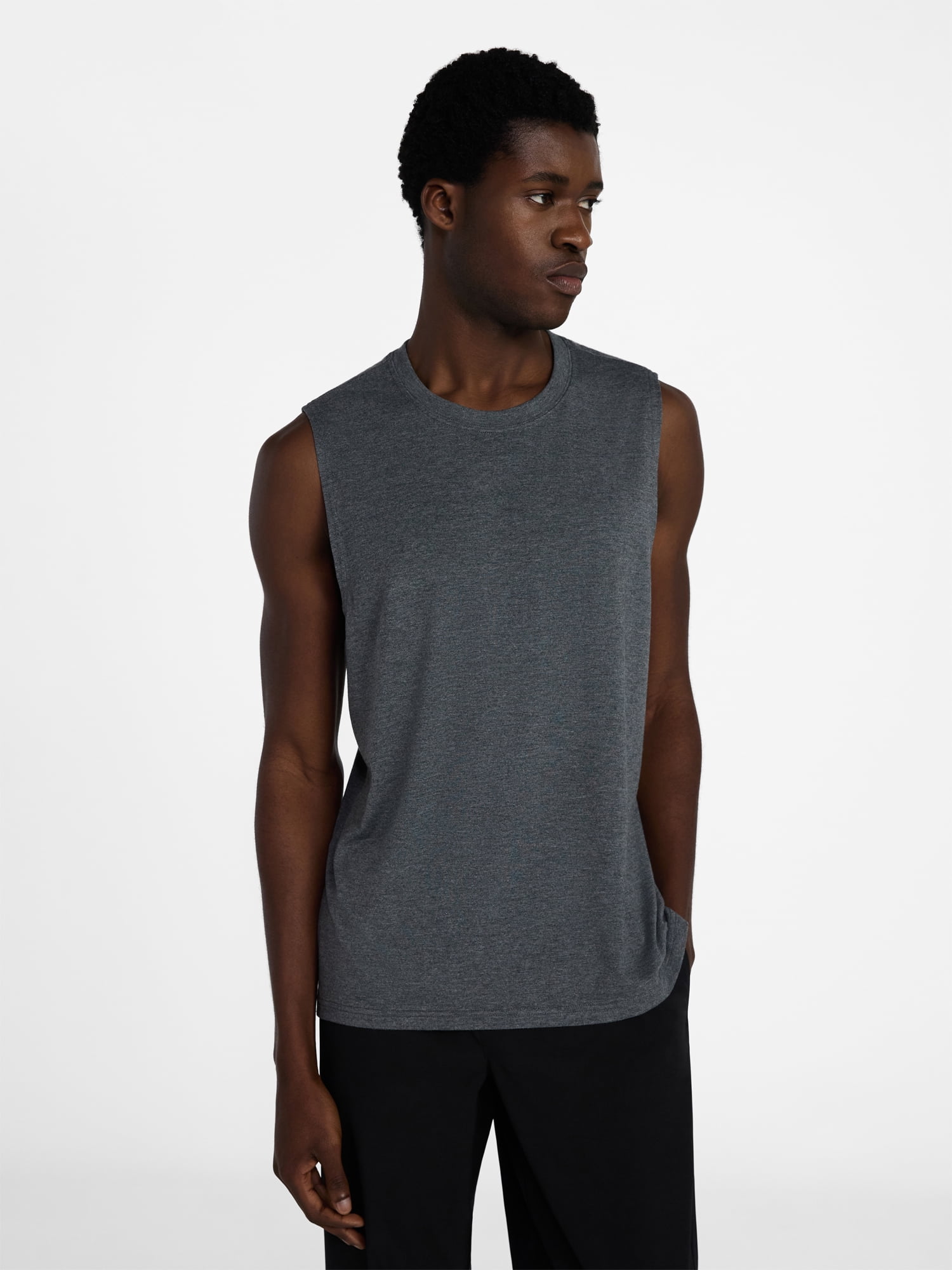 Athletic Works Men's and Big Men's Tri Blend Muscle Tee, Sizes XS-4XLT