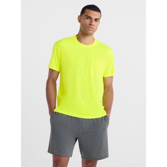 Athletic Works Men's Tri-Blend Pocket Tee Shirt, Sizes XS-4XLT