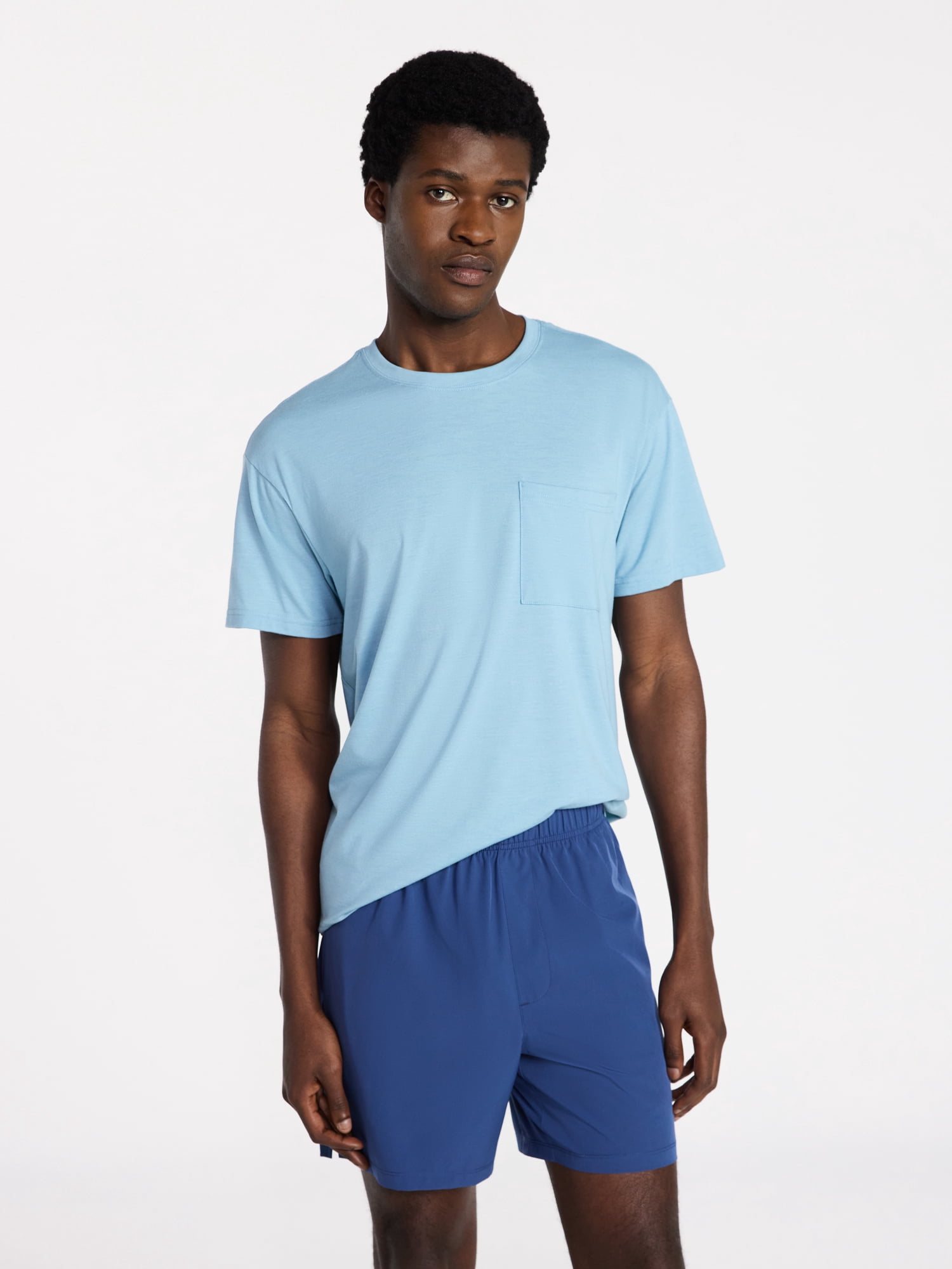 Athletic Works Men's and Big Men's Tri Blend Pocket Tee, Sizes XS-4XL