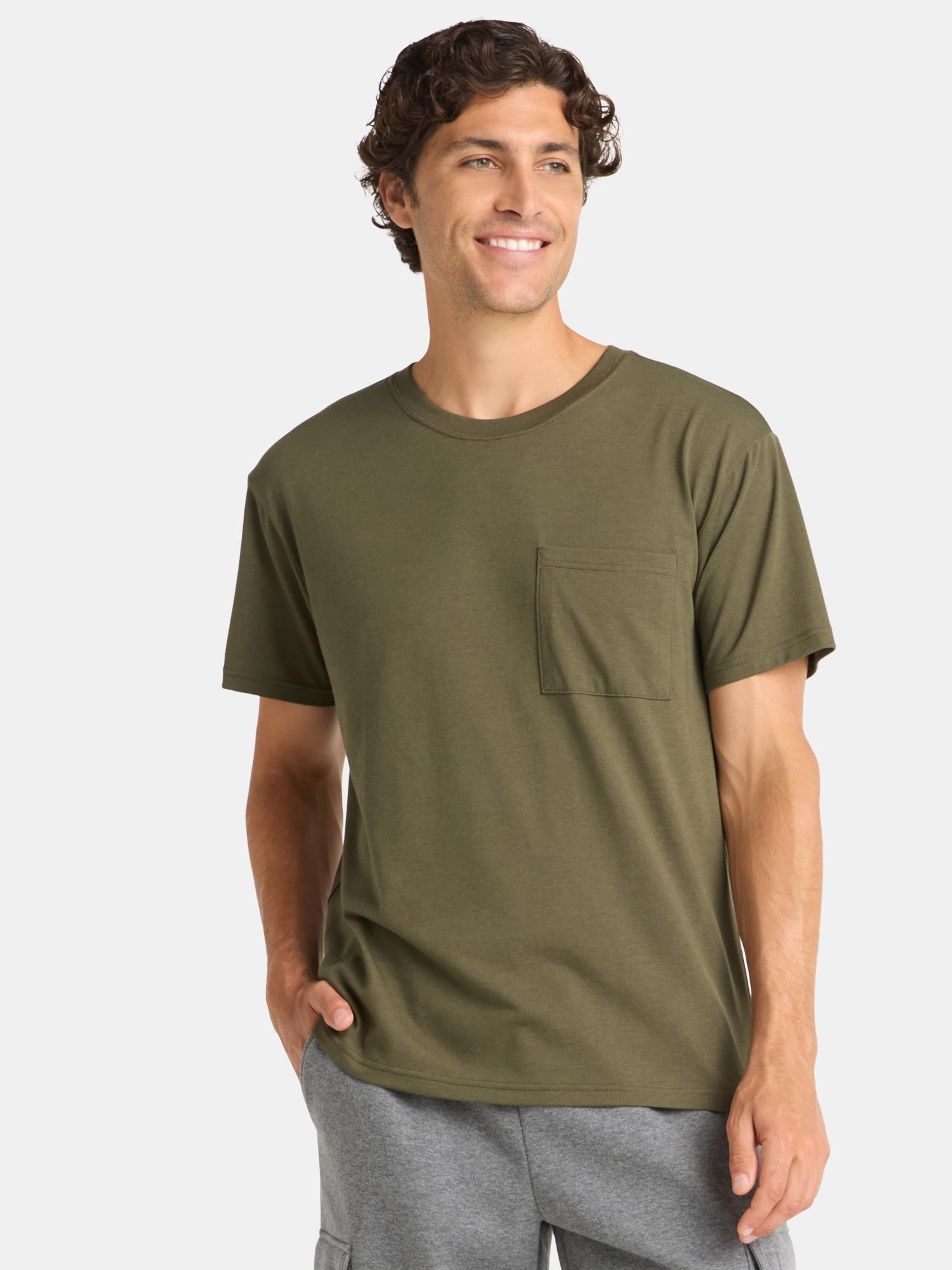 Athletic Works Men’s Tri-Blend Pocket Tee, Sizes XS-4XL