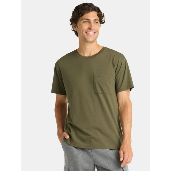 Athletic Works Men’s Tri-Blend Pocket Tee, Sizes XS-4XL