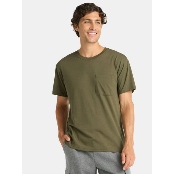Athletic Works Men’s Tri-Blend Pocket Tee, Sizes XS-4XL