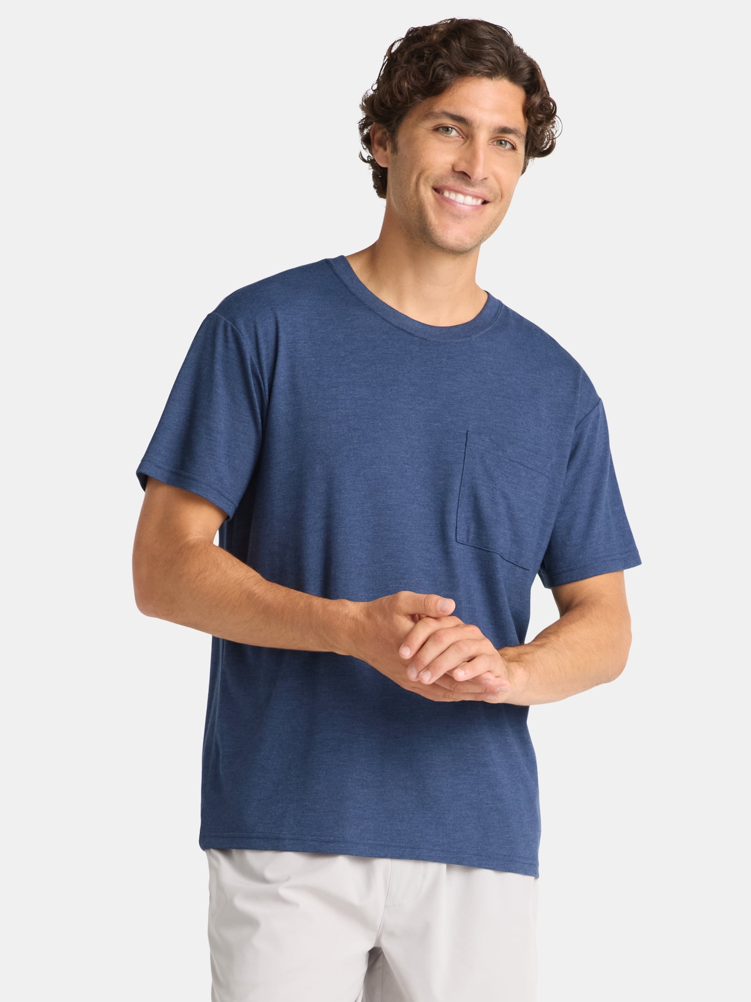 Athletic Works Men’s Tri-Blend Pocket Tee, Sizes XS-4XL