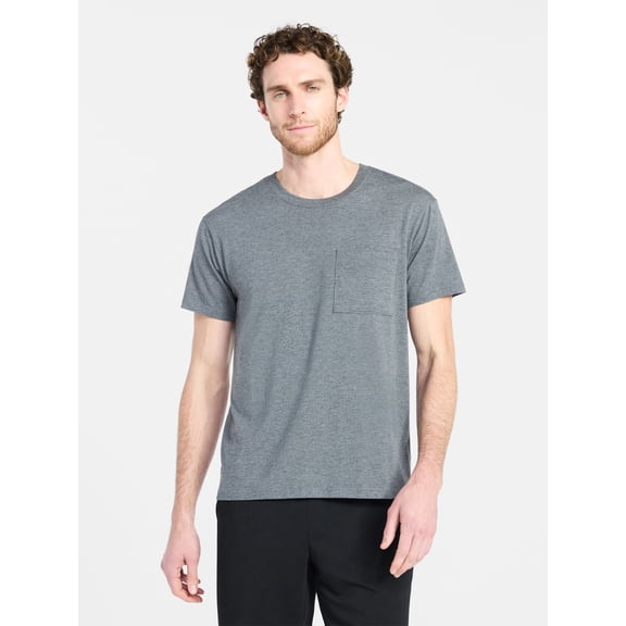 Athletic Works Men's and Big Men's Tri Blend Pocket Tee, Sizes XS-4XL