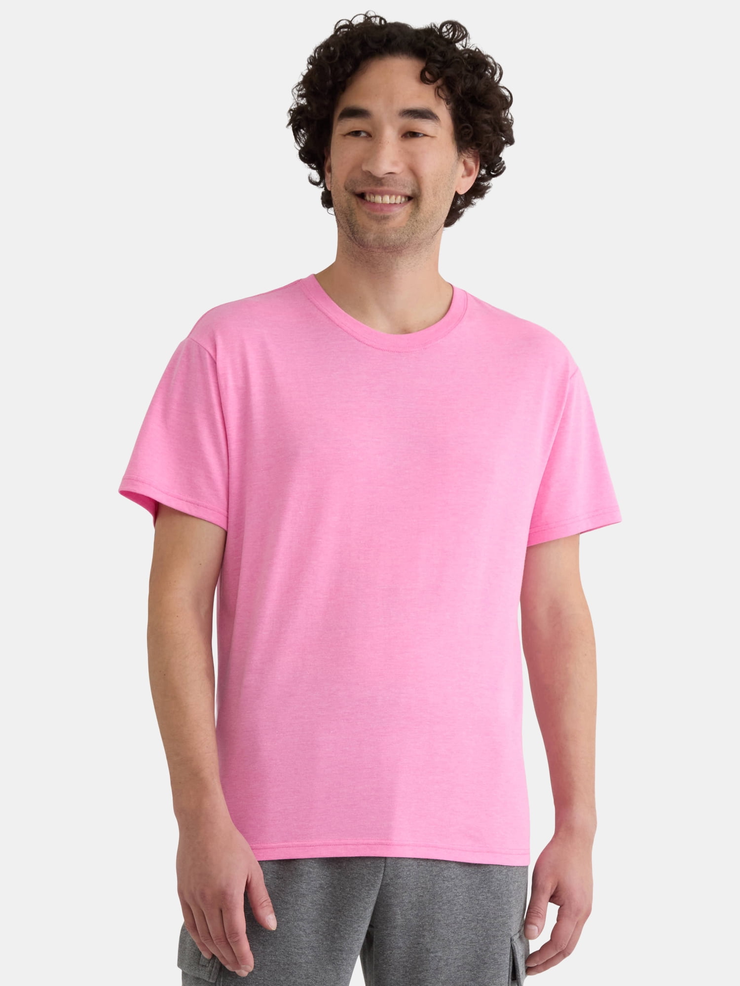 Athletic Works Men's Solid Tri Blend Tee with Short Sleeves, Sizes XS-4XLT