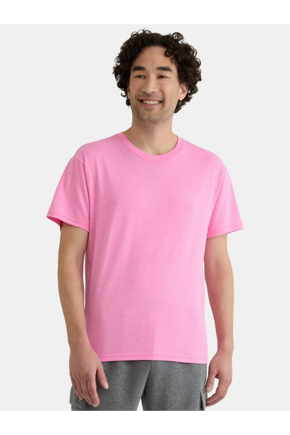 Men's Solid Tri Blend Tee with Short Sleeves, Sizes XS-4XLT