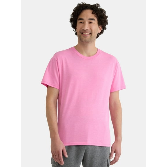 Athletic Works Men's Solid Tri Blend Tee with Short Sleeves, Sizes XS-4XLT