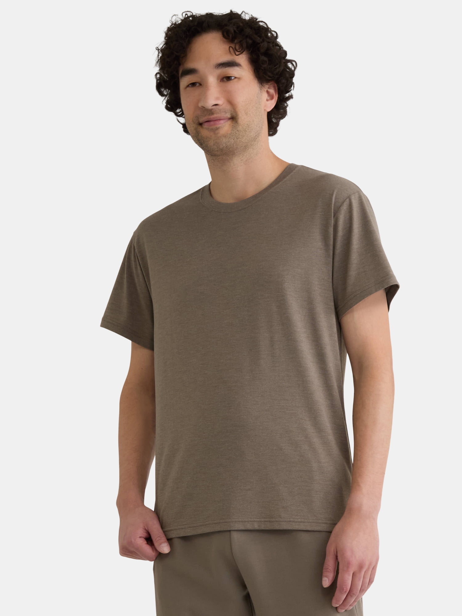 Athletic Works Men's Solid Tri Blend Tee with Short Sleeves, Sizes XS-4XLT