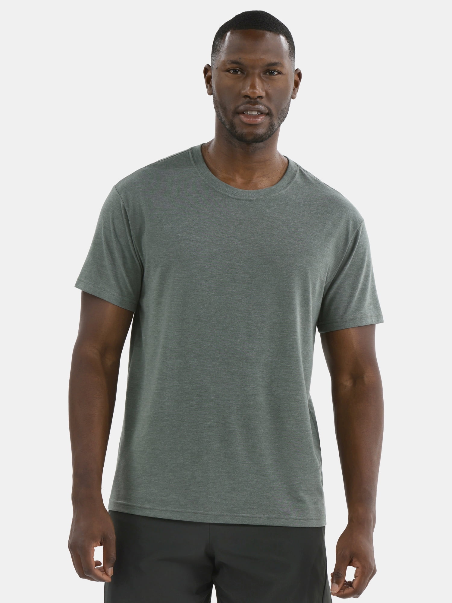 Athletic Works Men's Solid Tri Blend Tee with Short Sleeves, Sizes XS-4XLT