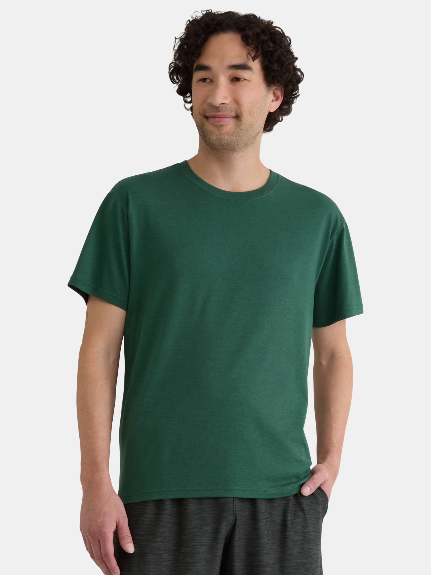 Athletic Works Men's Solid Tri Blend Tee with Short Sleeves, Sizes XS-4XLT