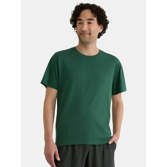 Athletic Works Men's Solid Tri Blend Tee with Short Sleeves, Sizes XS-4XLT