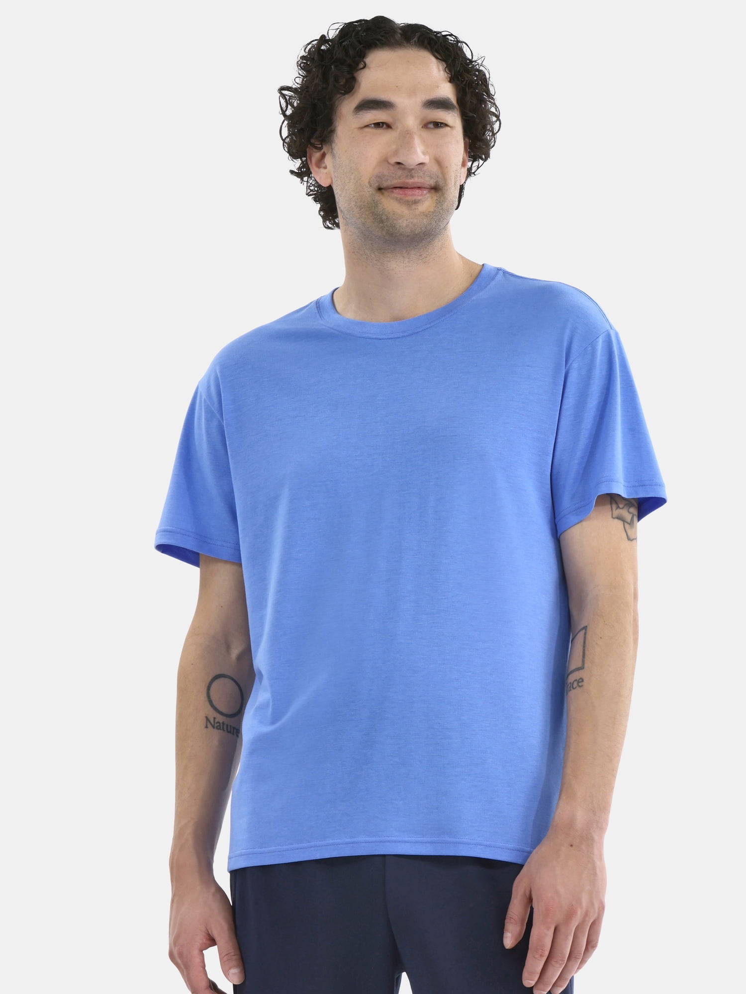 Athletic Works Men's Solid Tri Blend Tee with Short Sleeves, Sizes XS-4XLT
