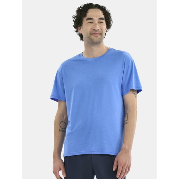 Athletic Works Men's Solid Tri Blend Tee with Short Sleeves, Sizes XS-4XLT