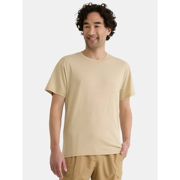 Athletic Works Men's Solid Tri Blend Tee with Short Sleeves, Sizes XS-4XLT