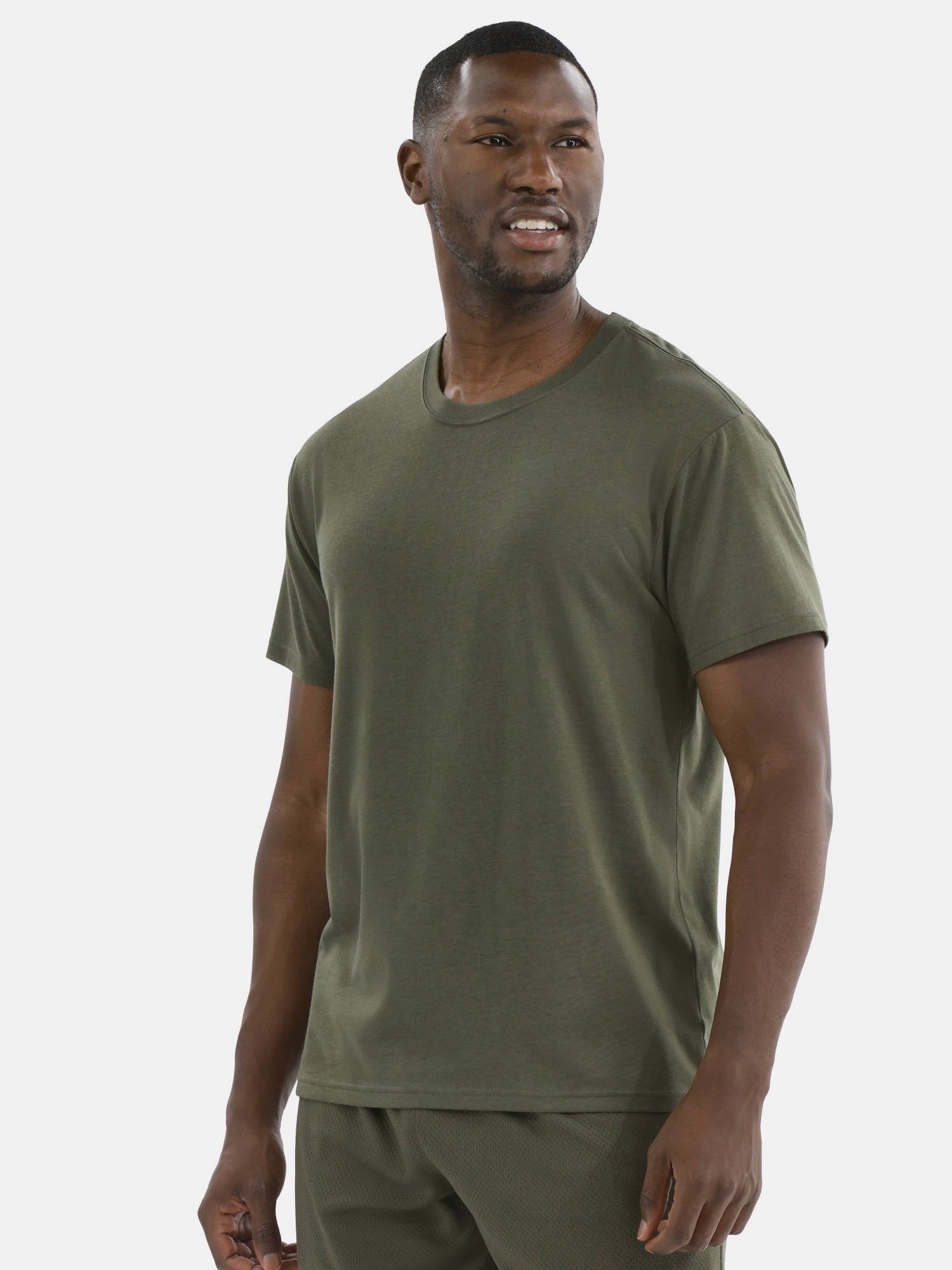 Athletic Works Men's Solid Tri Blend Tee with Short Sleeves, Sizes XS-4XLT