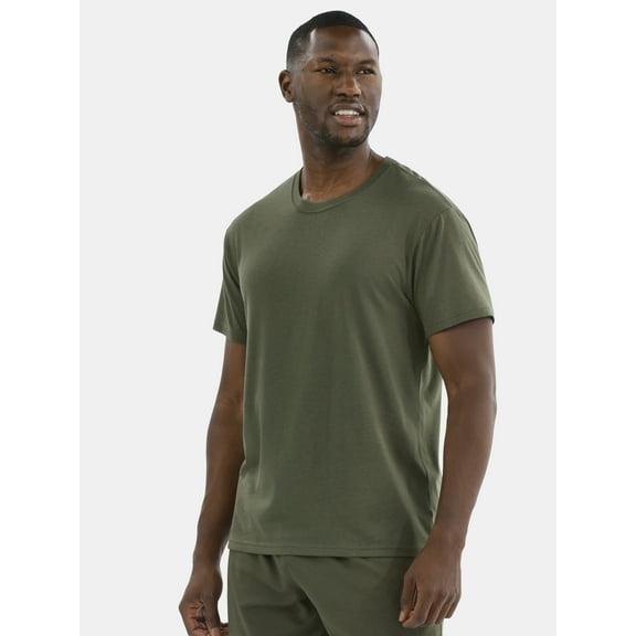 Athletic Works Men's Solid Tri Blend Tee with Short Sleeves, Sizes XS-4XLT