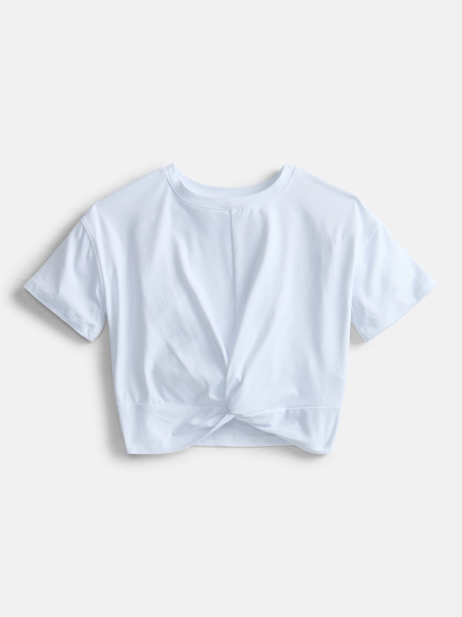 Athletic Works Girls Twist Front Active Tee with Short Sleeves, Sizes 4-18 & Plus