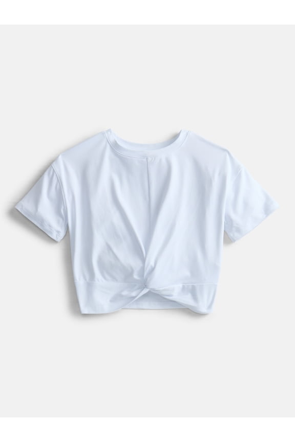 Girls Twist Front Active Tee with Short Sleeves, Sizes 4-18 & Plus