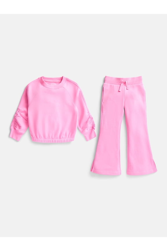 Girls Active Sweatshirt and Flare Pants Set, 2-Piece, Sizes 4-18 & Plus