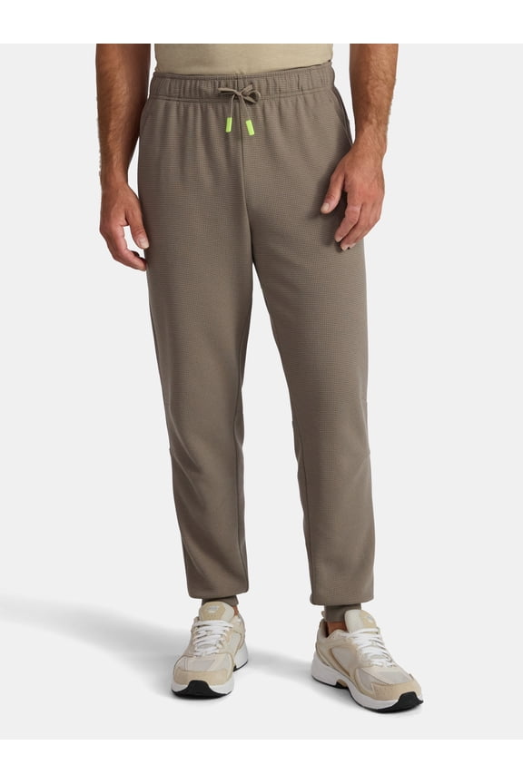 Men's and Big Men's Waffle Knit Joggers Pants, 30" Inseam, Size S-3XL