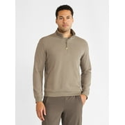 Athletic Works Men's and Big Men's Waffle Quarter Zip Pullover, Sizes S-3XL