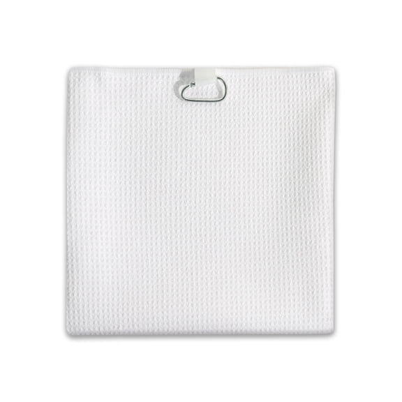 Athletic Works Microfiber Golf Towel with Carabiner Clip, 30 x 20 Inches, White