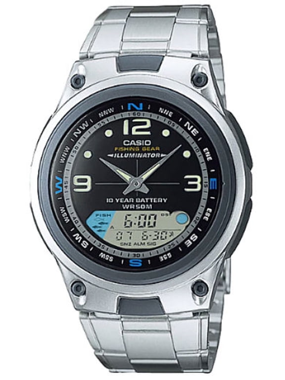 AW82D-1AV Mens Multi-Function Stainless Steel Analog/Digital Fishing Watch