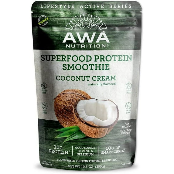 AWA Nutrition Superfood Protein Smoothie Powder Mix Natural Flavor Vegan