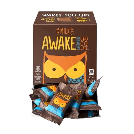 AWAKE Caffeinated Chocolate Bites, Milk Chocolate Energy Snack