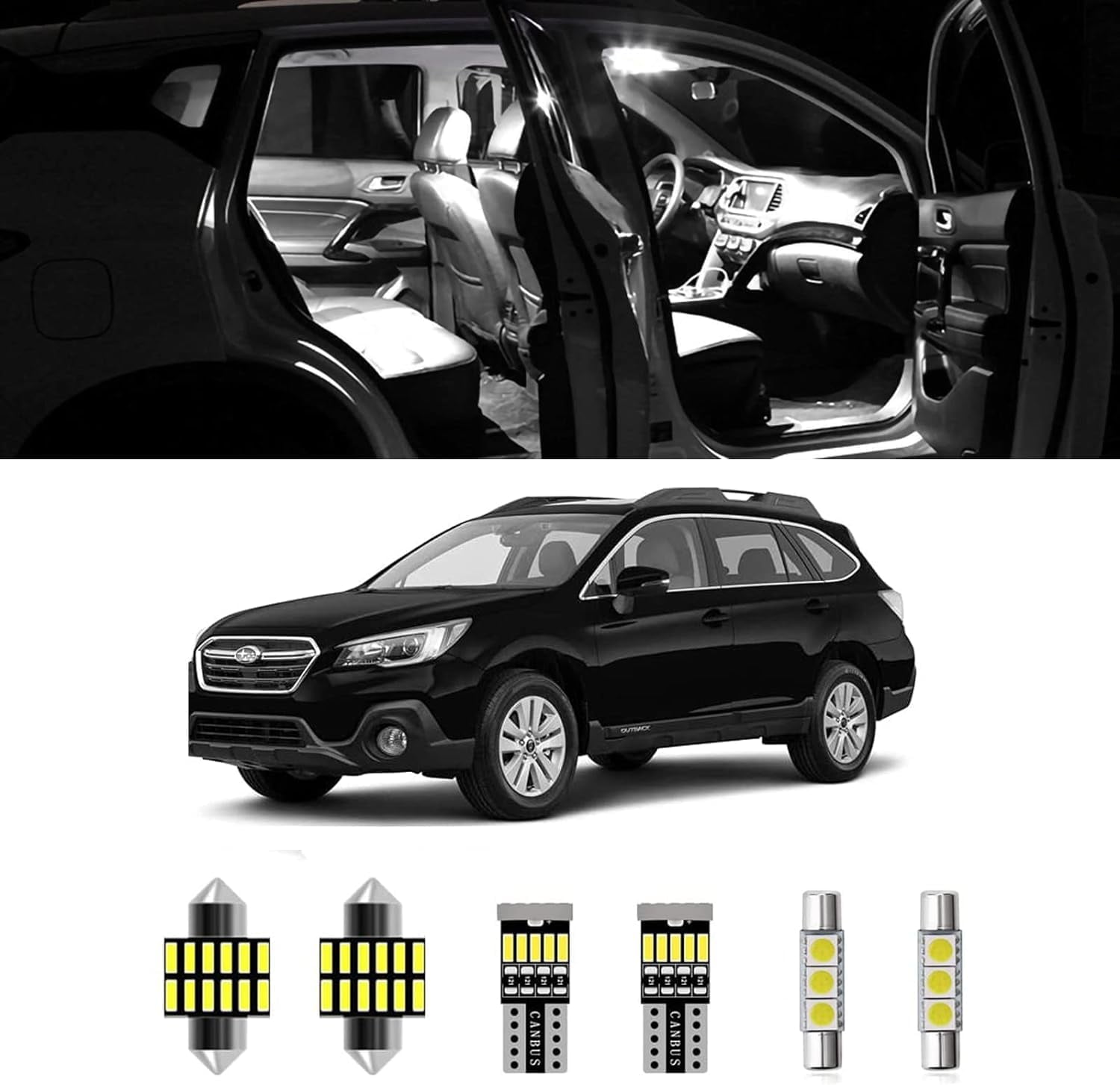12pcs LED Interior Light Upgrade For Subaru Outback 2015 - View #7