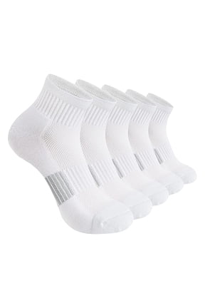 2026 New 5 PC Classic Solid Color Crew Socks for Men Comfort Moisture Wicking Running Socks Cushioned Athletic Running Sports Socks for Women(White One Size)