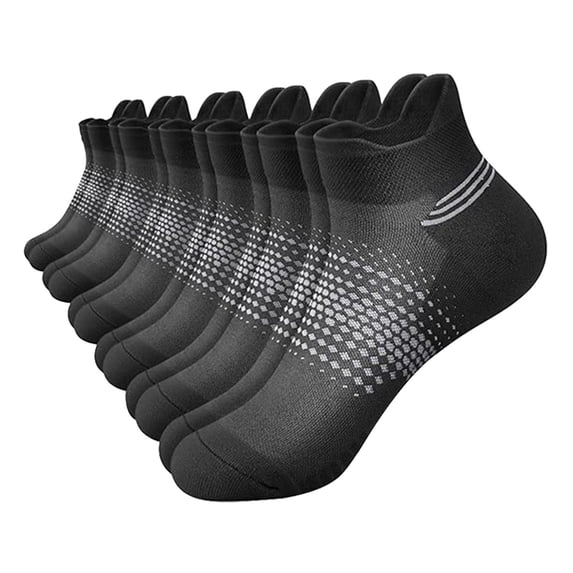 AWASD 6 PC Low Cut Toe Socks for Men Breathable Moisture Wicking Running Socks for Men Women Anti-Slip Sports Ankle Socks Daily Wear Casual Socks Cushioned Athletic Short Socks(Black One Size)