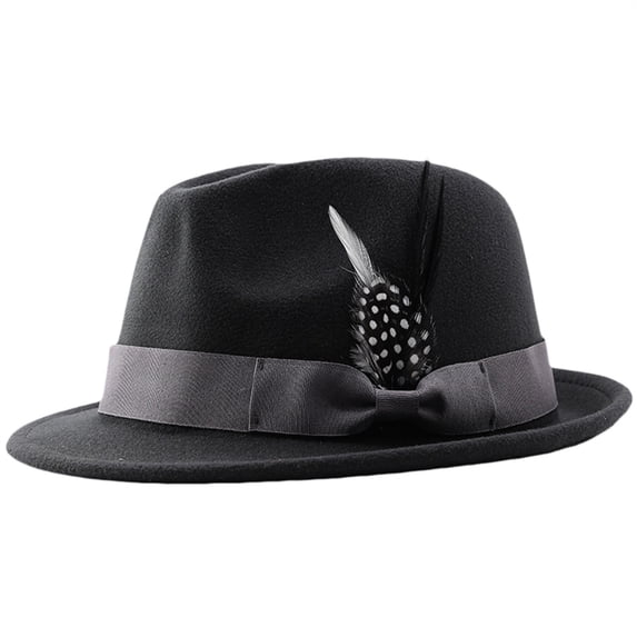 AWASD Classic Bucket Hats for Men Women Decorative Bowknot Feather Bucket Hat Elegant Formal Wedding Party Dress Bucket Hat Fashion Church Derby Hat Accessory Dark Gray