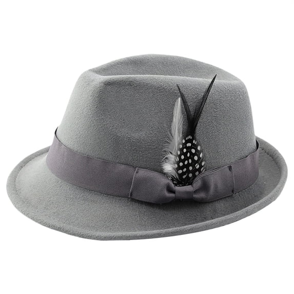 AWASD Classic Bucket Hats for Men Women Decorative Bowknot Feather Bucket Hat Elegant Formal Wedding Party Dress Bucket Hat Fashion Church Derby Hat Accessory Light Ashy