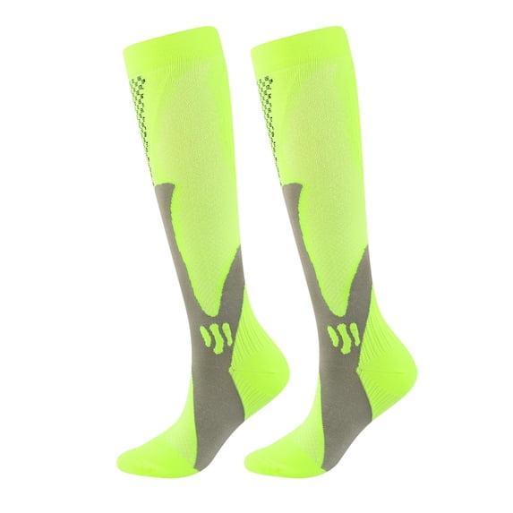 AWASD Compression Socks for Women Colorful Breathable Long Stretch Athletic Leg Socks Sweating Quick-drying Compression Socks for Men Women Cycling Hiking Running Sports Socks Green L