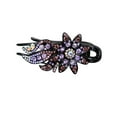 thumbnail image 1 of AWASD Fashion Rhinestone Flower Hair Clips for Women - Sparkly Floral Hair Pins Elegant Bridal Hair Accessories for Wedding Party Daily Wear Shiny Decorative Hair Barrettes(Color Purple One Size), 1 of 4