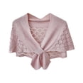 thumbnail image 1 of AWASD Knitted Mesh Sunscreen Mini Shawl for Women Summer Fashion Thin Versatile Women's Hollow Knitted Short Shawl Everyday Casual Crochet Shrug Comfortable Beach Top (One Size Color Pink), 1 of 5