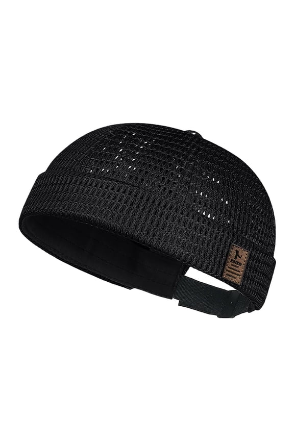 Summer Beanie for Women Men – Breathable Mesh Hollow-Out Brimless Hat Lightweight Cooling Cap One-Size Stretchy Outdoor Wear Sports Cap (One Size Color Black)