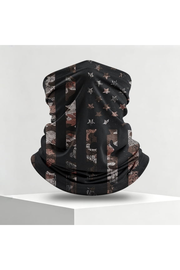 Summer Cooling Neck Gaiter Face Masks for Men Women July 4th Independence Day Neck Gaiter Fishing Mask UV Sun Protection Casual Face Mask One Size Black