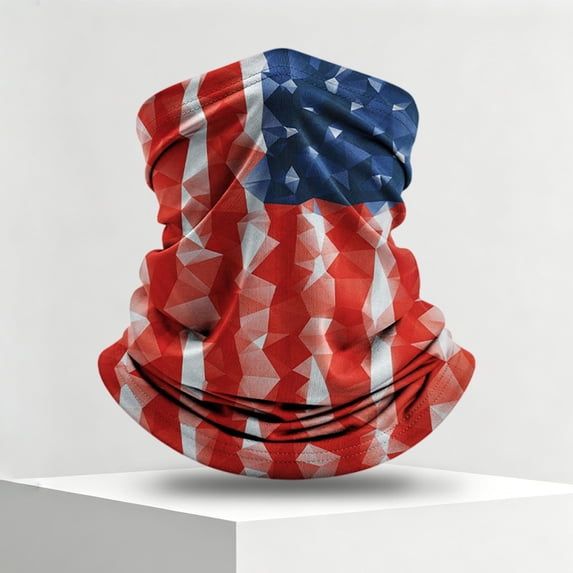AWASD Summer Cooling Neck Gaiter Face Masks for Men Women July 4th Independence Day Neck Gaiter Fishing Mask UV Sun Protection Casual Face Mask One Size Red