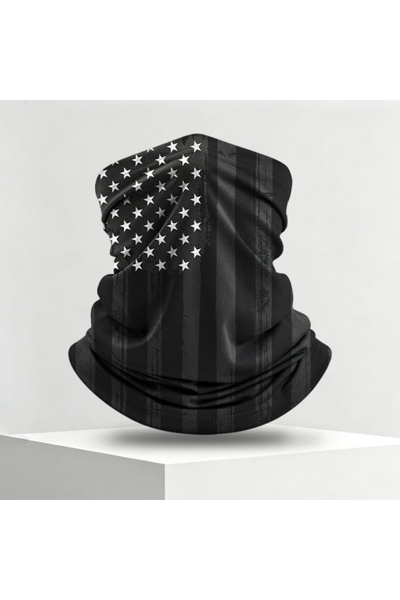 USA Flag Neck Gaiter Face Masks for Men Women Star Stripe Print Breathable Summer Cooling Neck Gaiter UV Face Mask Sun Protection Neck Gaiter One Size Black