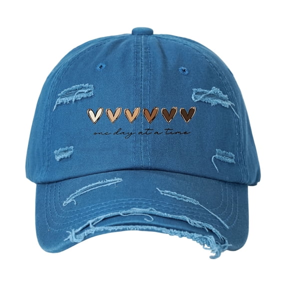 AWASD Vintage Distressed Baseball Cap with 6 Heart Patterns Classic Retro Style Casual Sports Hat for Men Women Fashion Adjustable Unisex Dad Hat Outing Travel Breathable Cotton Cap Blue